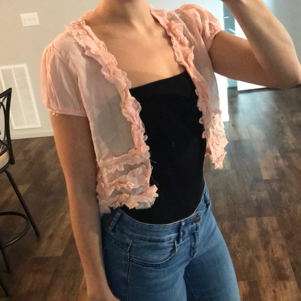 Pink Frill Cardi